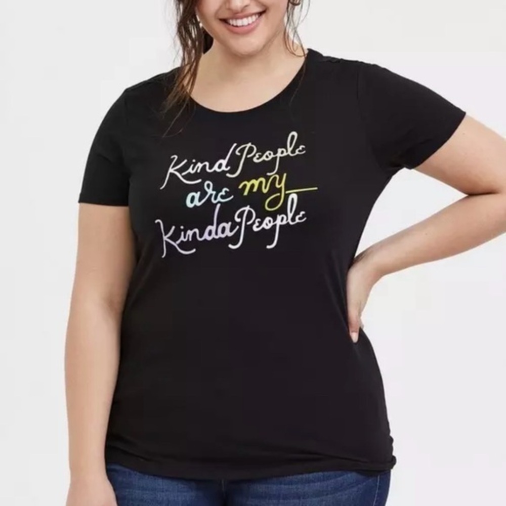 Torrid Black Tee with Uplifting Message